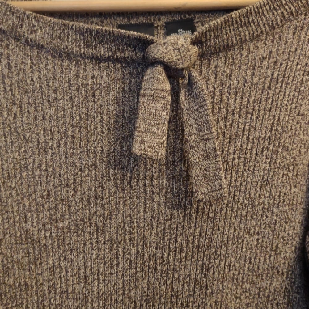 Erika Ribbed Knit Sweater with Bow Neckline - Boat Neck 3/4 Sleeves Petite Large - Picture 6 of 12